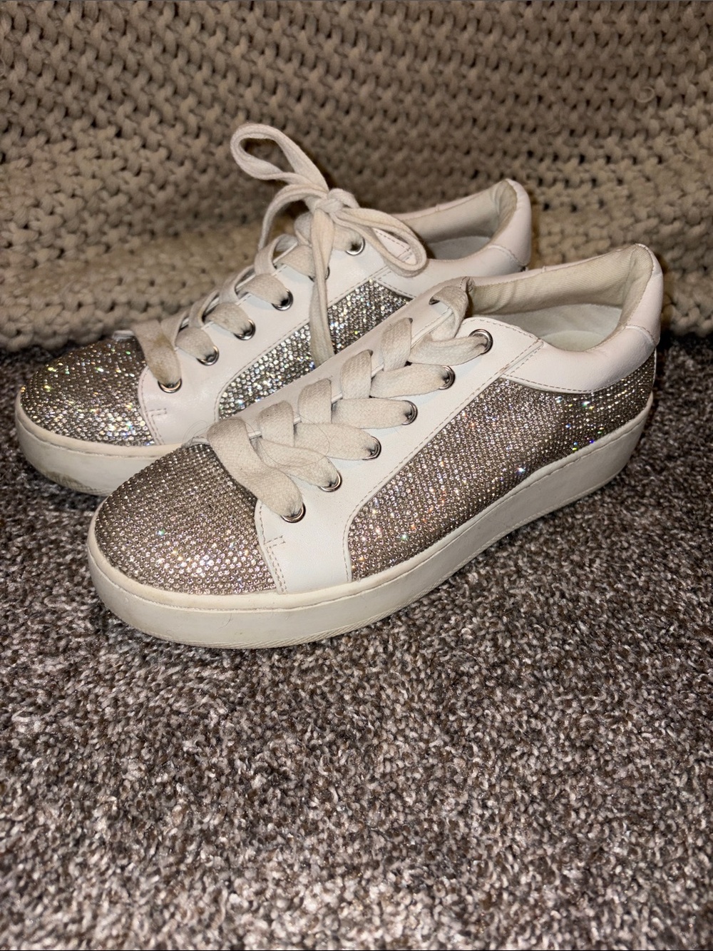 Steve Madden Bertie - R Women's White Rhinestone Low-Top Sneakers